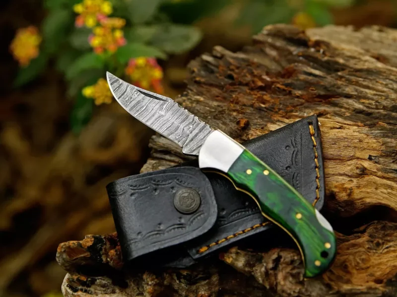 Handmade Folding Knife, Damascus Folding Knife, Pocket Knife, Hunting Knife.